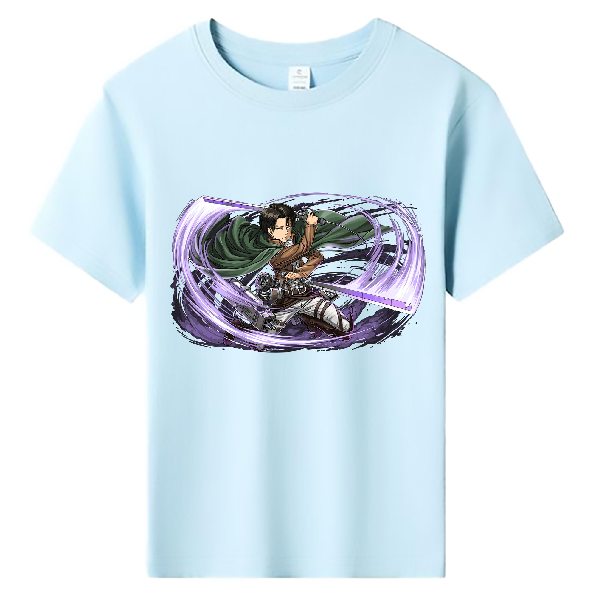 （画像用） 進撃の巨人 リヴァイ·アッカーマン Attack on Titan Levi Ackerman 綿100％キッズTシャツ（フロントプリント）